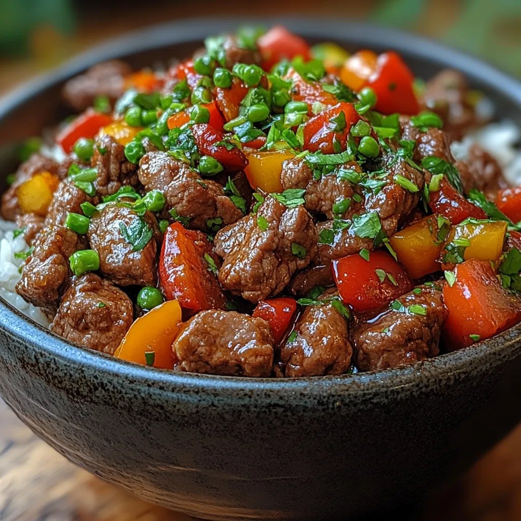Tazón de Arroz con Carne y Pimientos: Una Increíble Receta Última