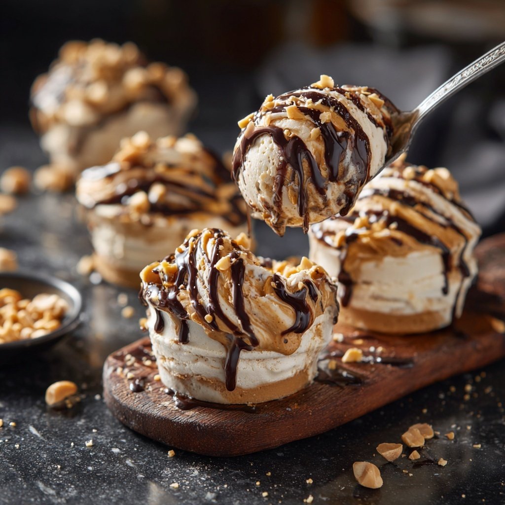 Copas de yogur congelado de mantequilla de maní