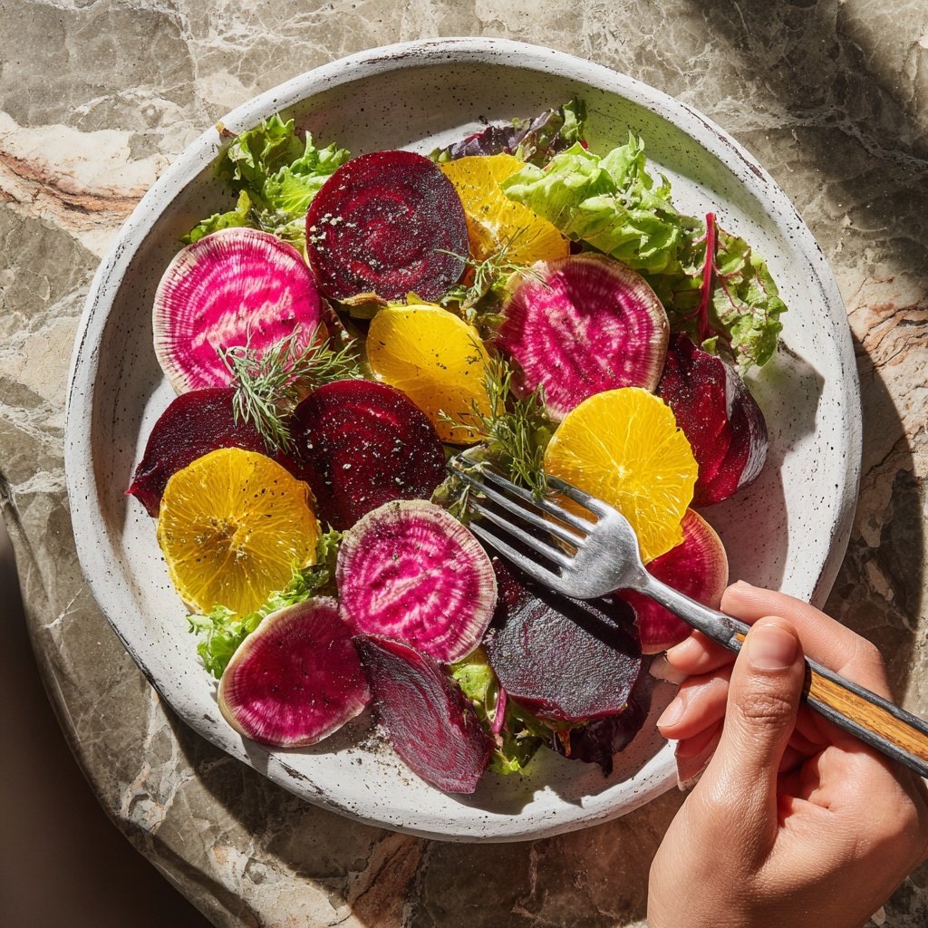 Ensalada invierno rábano remolacha cítricos