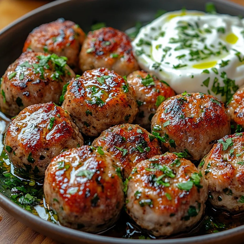 Albóndigas Griegas de Pavo con Tzatziki: Una Increíble Receta Última