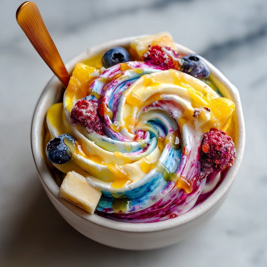 Mezcla exótica de yogur congelado