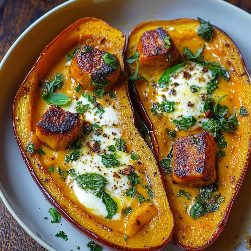 Calabaza Butternut con Espinacas, Tocino y Queso: La Increíble Receta Última