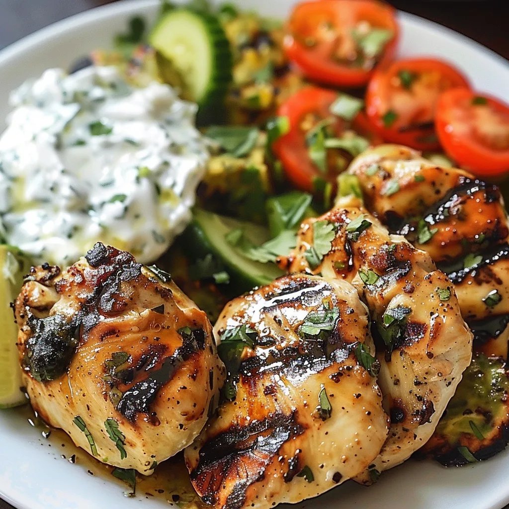 Tazones refrescantes de pollo con tzatziki