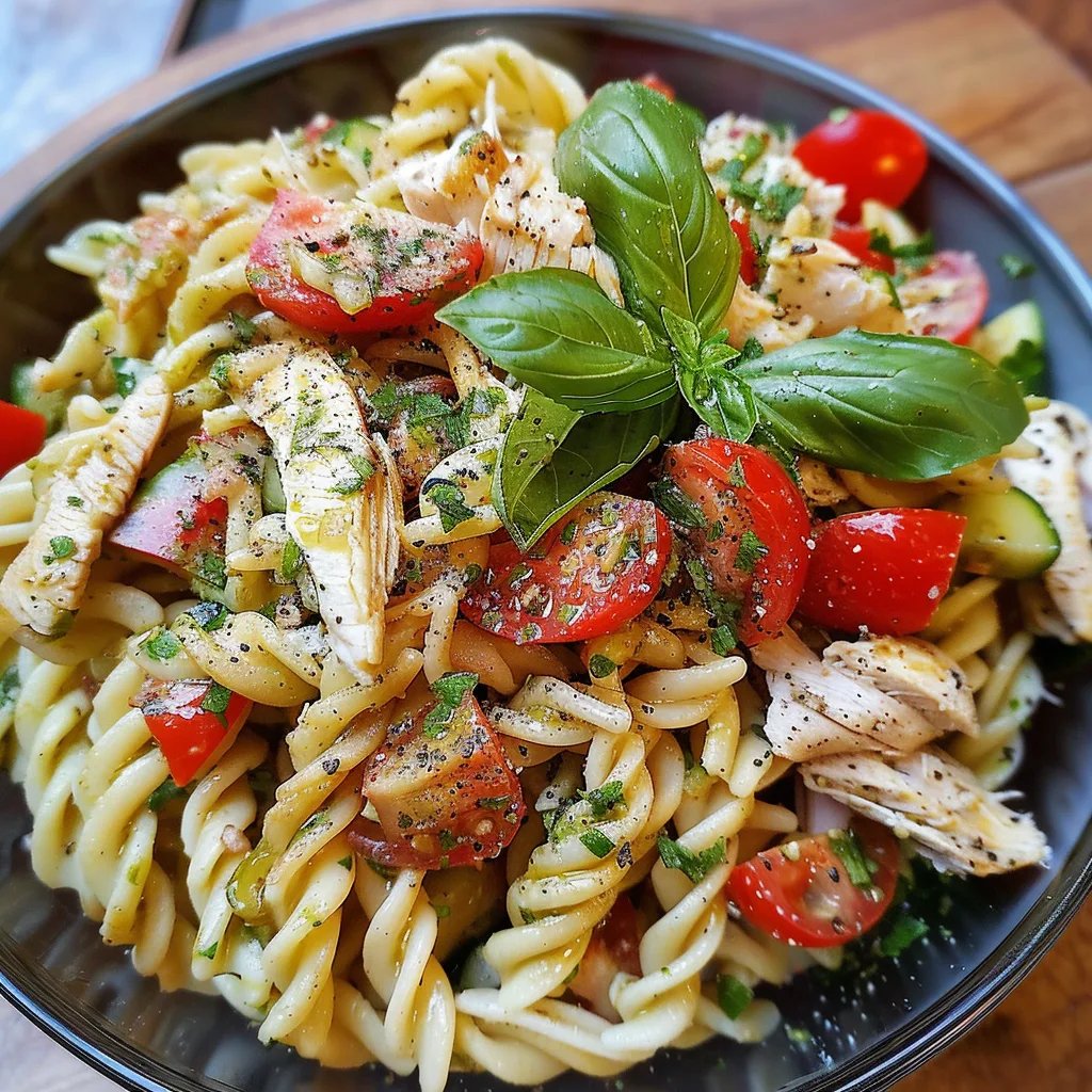 Ensalada de Pasta con Pollo Saludable