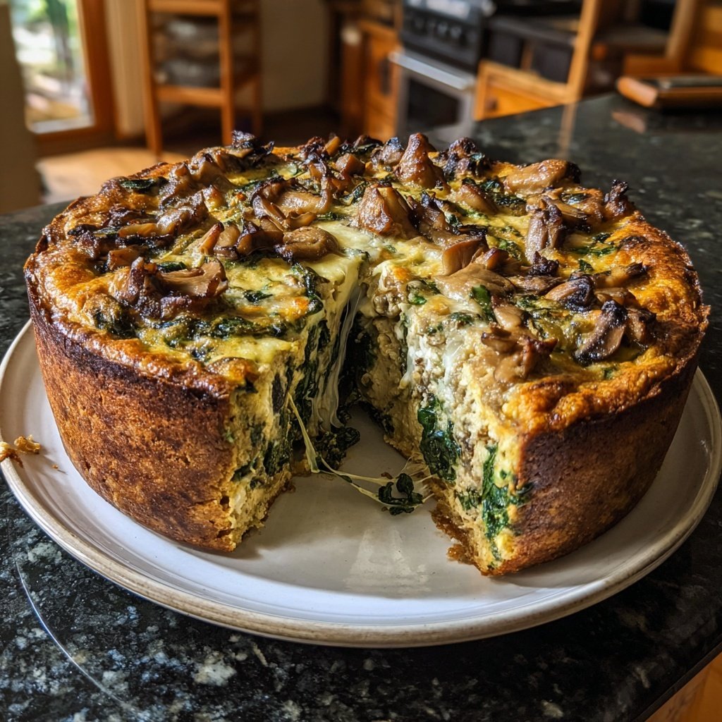 Espinaca champiñón desayuno cazuela