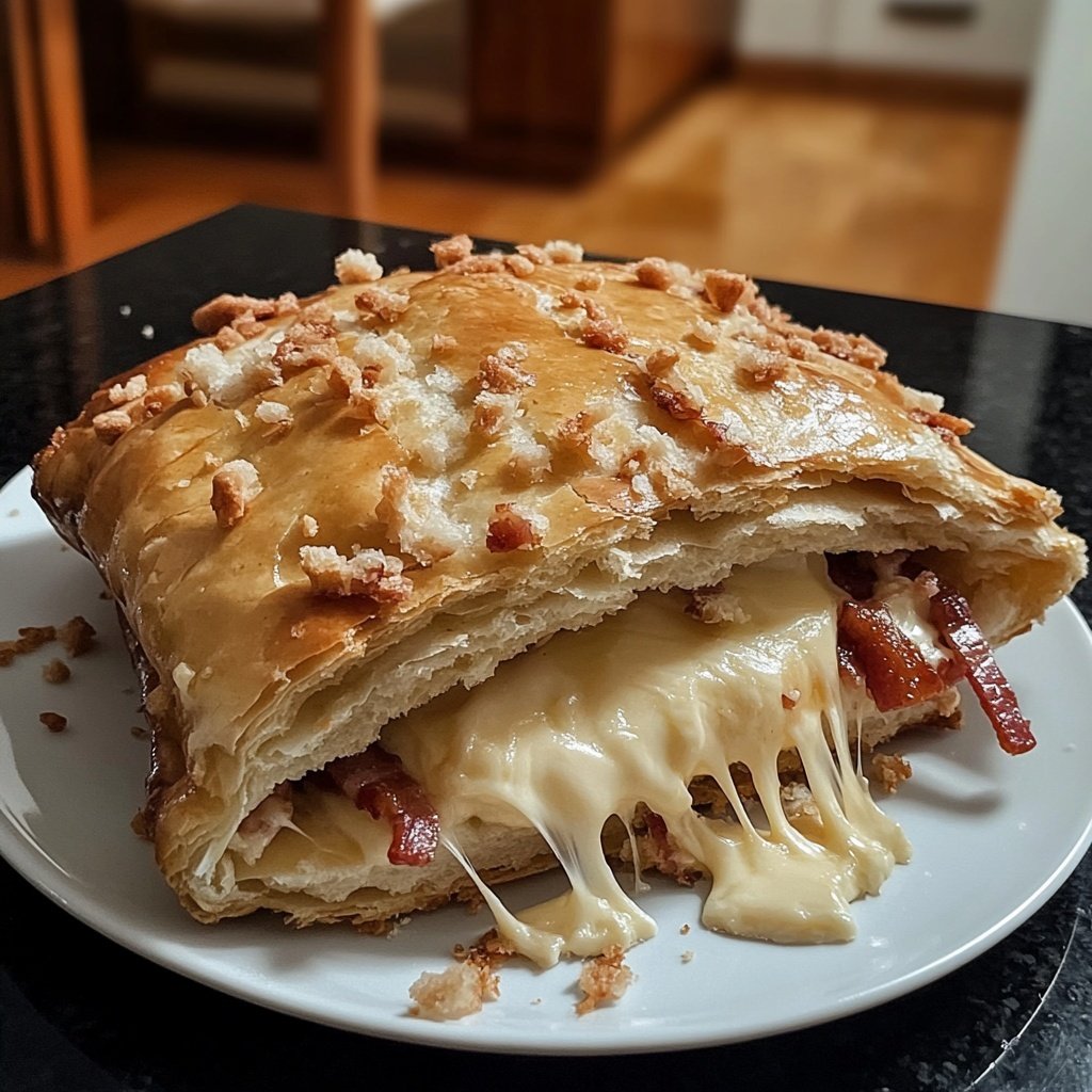 Bocados de hojaldre con brie, bacon y nueces