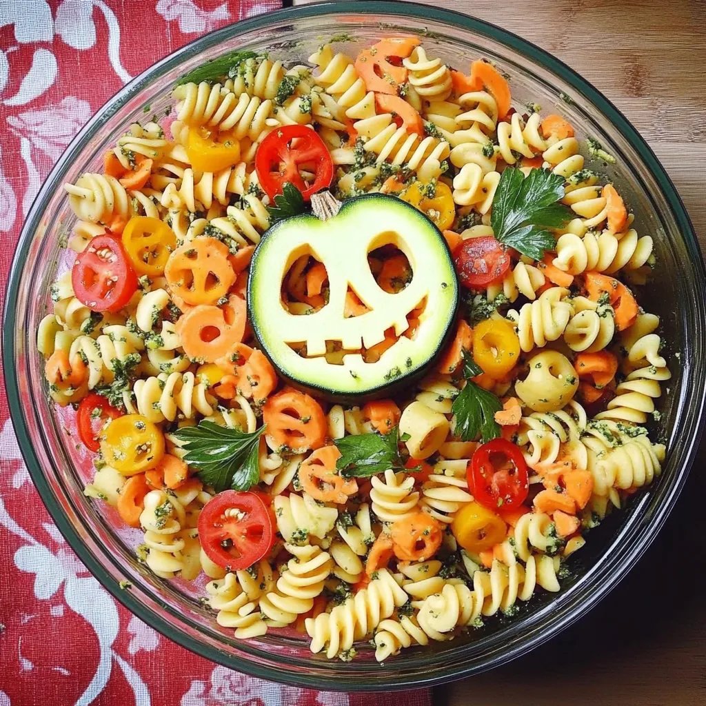 Ensalada de Pasta de Halloween con Pepinos en Forma de Calabaza: Una Increíble Receta Esencial