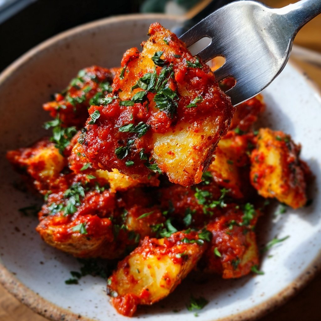 Patatas bravas con salsa picante casera​