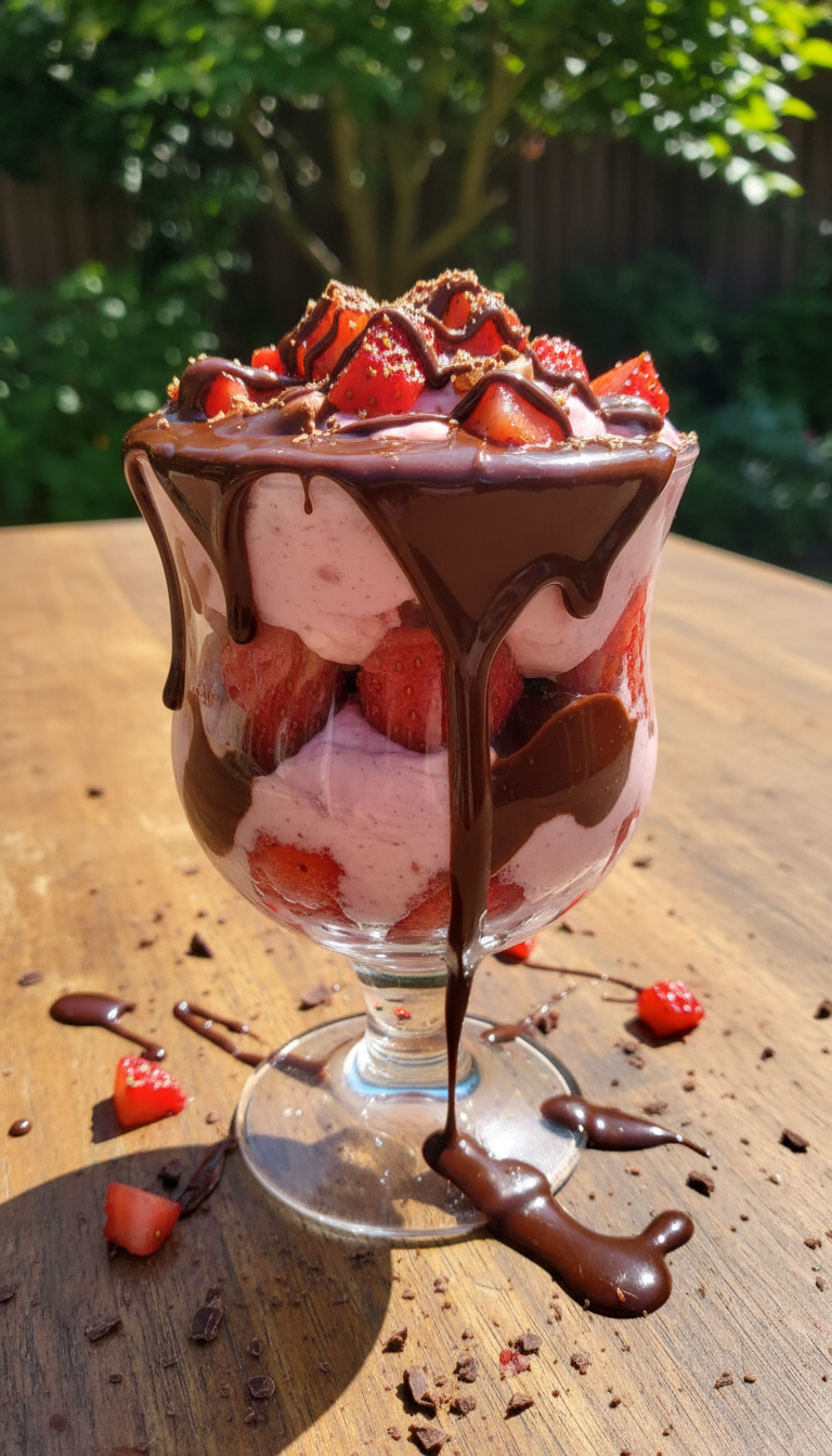 Copas de ensueño de fresa con chocolate