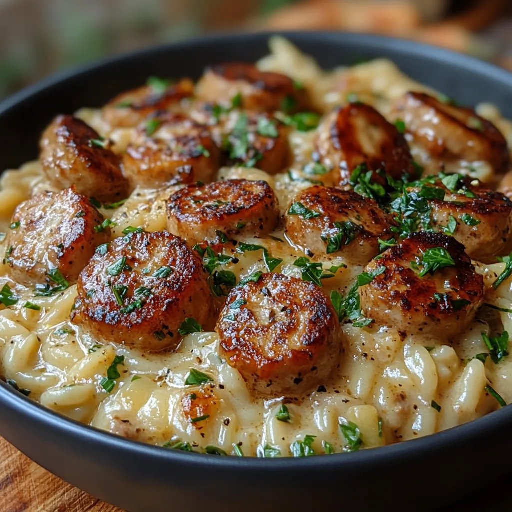 Orzo Cremoso con Salchicha de Pollo: Una Increíble Receta Última