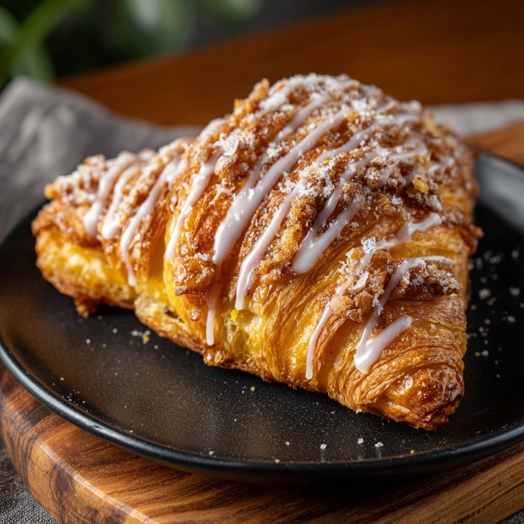 Pudín de croissant infundido de limón