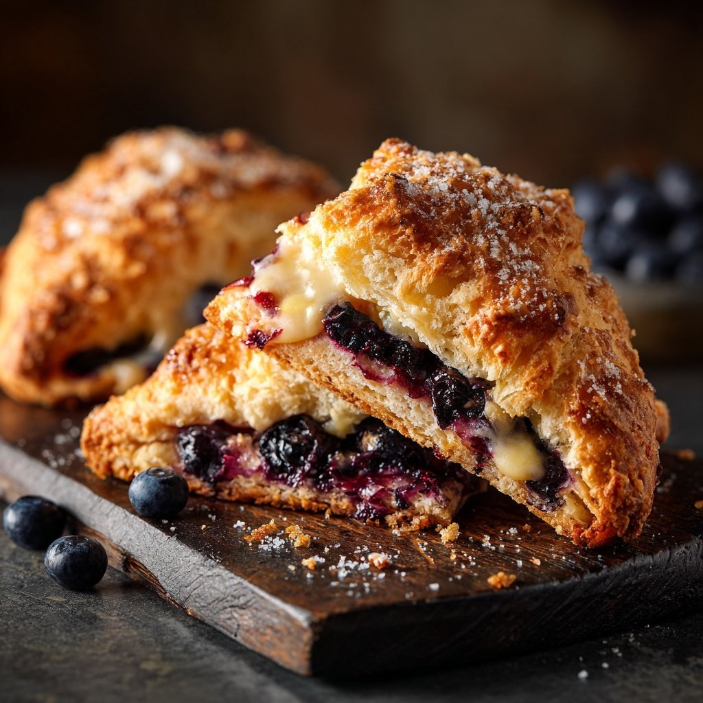 Sorpresa de croissant scone con arándanos