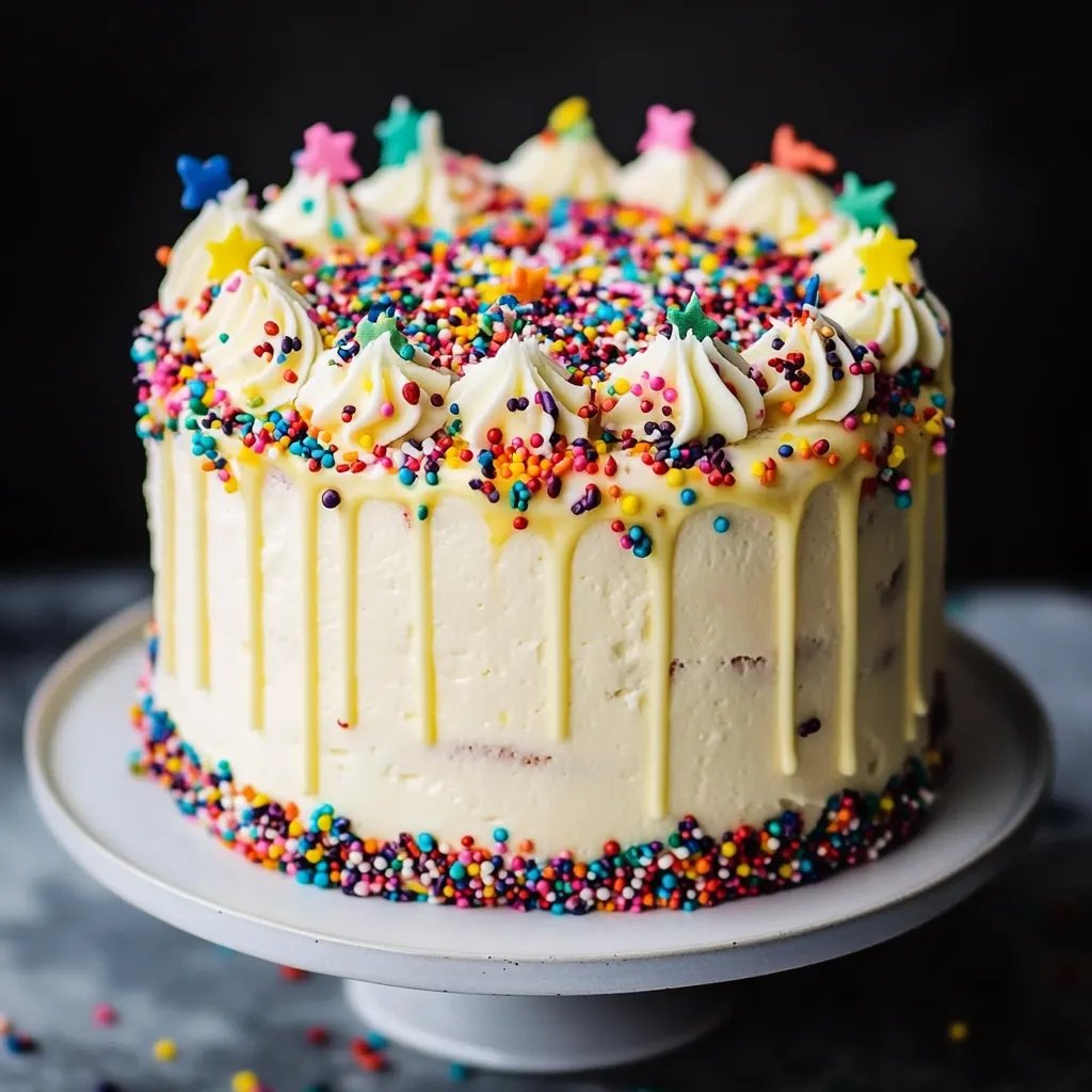 Pastel de Cumpleaños con Chispas de Colores: Una Increíble Receta Última