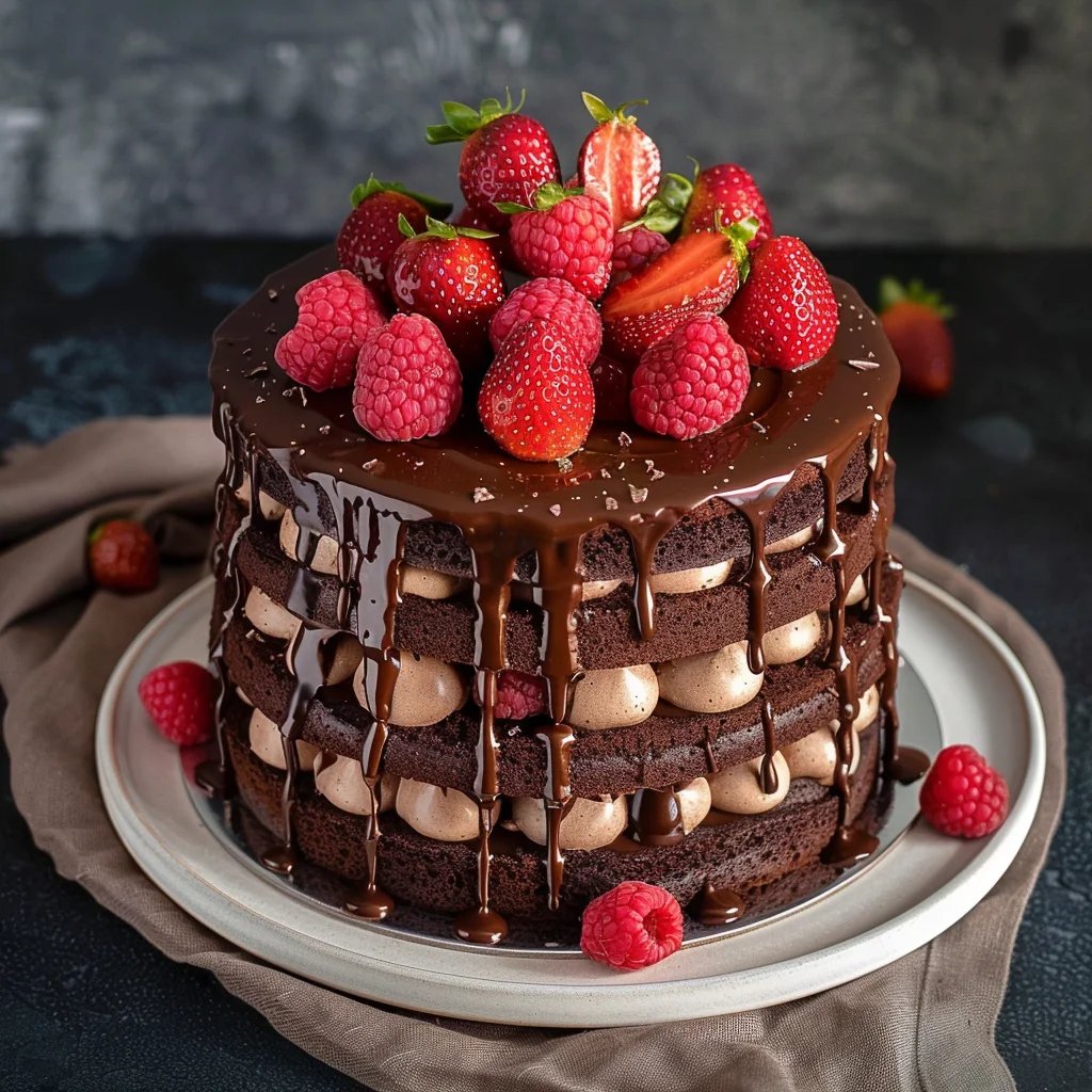 Pastel desnudo de chocolate fondant