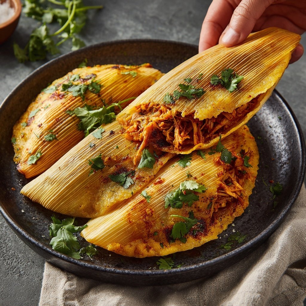 Masa tamales relleno hojas maíz
