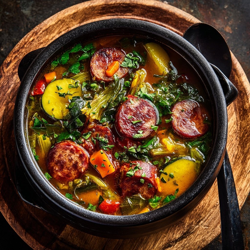 Sopa salchicha italiana olla lenta