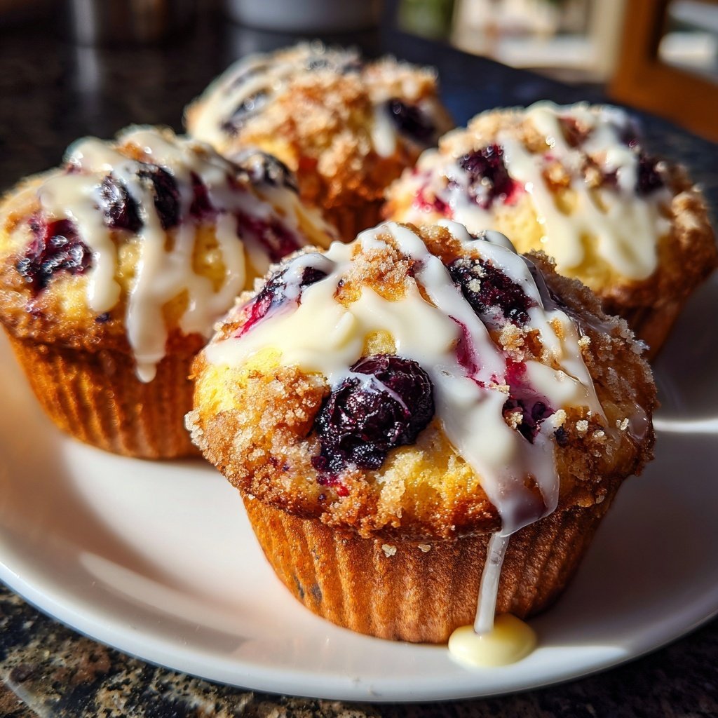 Cupcakes de arándanos con chocolate blanco