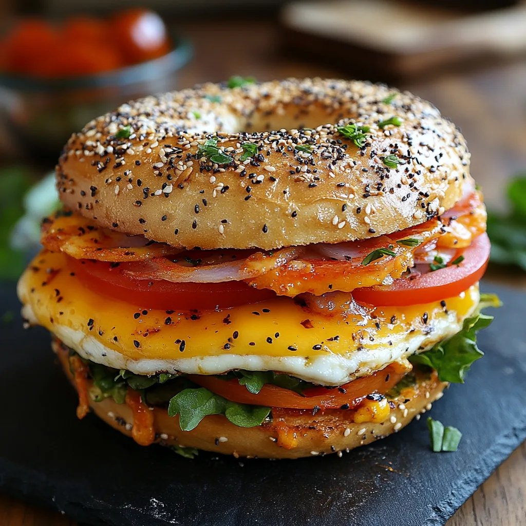 Sándwich de Desayuno con Bagel: La Última Receta Increíble