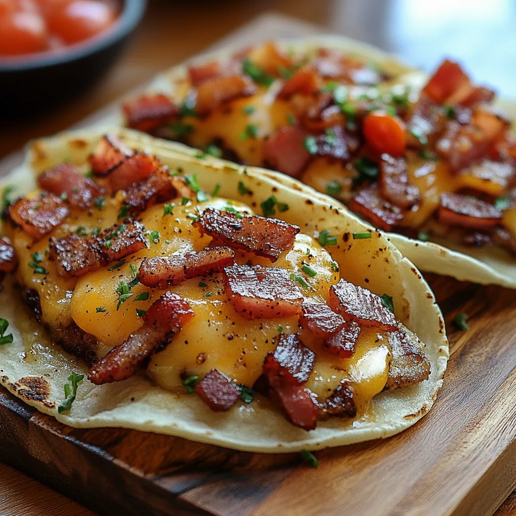 Tacos de Desayuno con Tocino y Queso: Una Increíble Receta Última