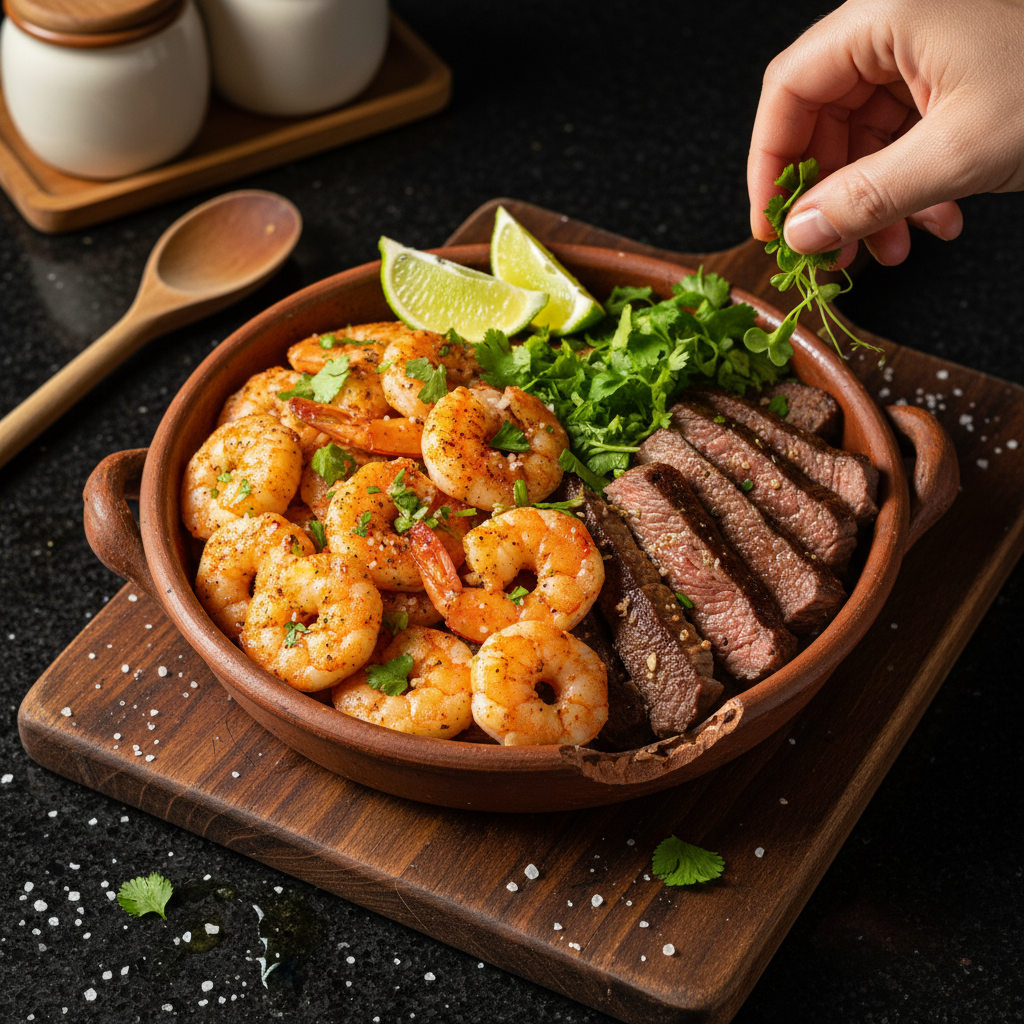Bowl Surf and Turf de Mariscos