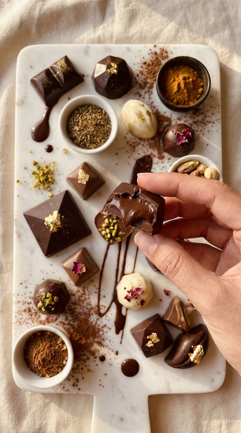 Degustación decadente de chocolates de Dubái