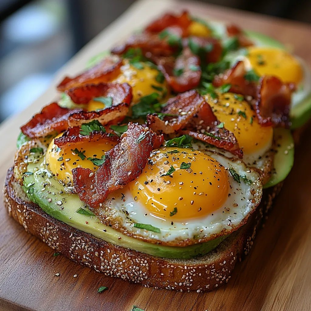 Tostada con Tocino, Huevo y Aguacate: Una Increíble Receta Última
