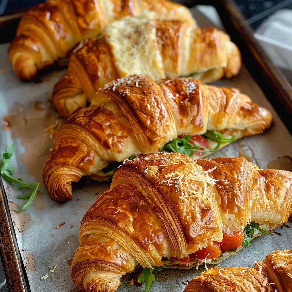 Croissants Tostados al Horno con Mozzarella
